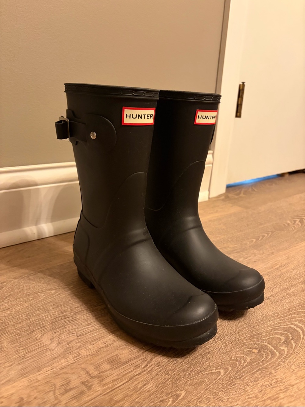 Hunter Black Matte Short Wellington Rain Boots